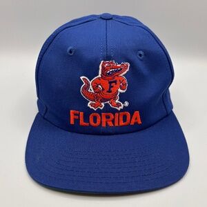 Vintage 90s University of Florida UF Gators Retro SnapBack Hat Blue/Orange
